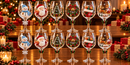 Conjunto de 6 Taças Especial de Natal | Taças de Vidro com relevo em 3D Natalinas