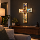 Obra-Prima em Formato de Cruz Iluminada — As Passagens de Jesus Cristo 60x45